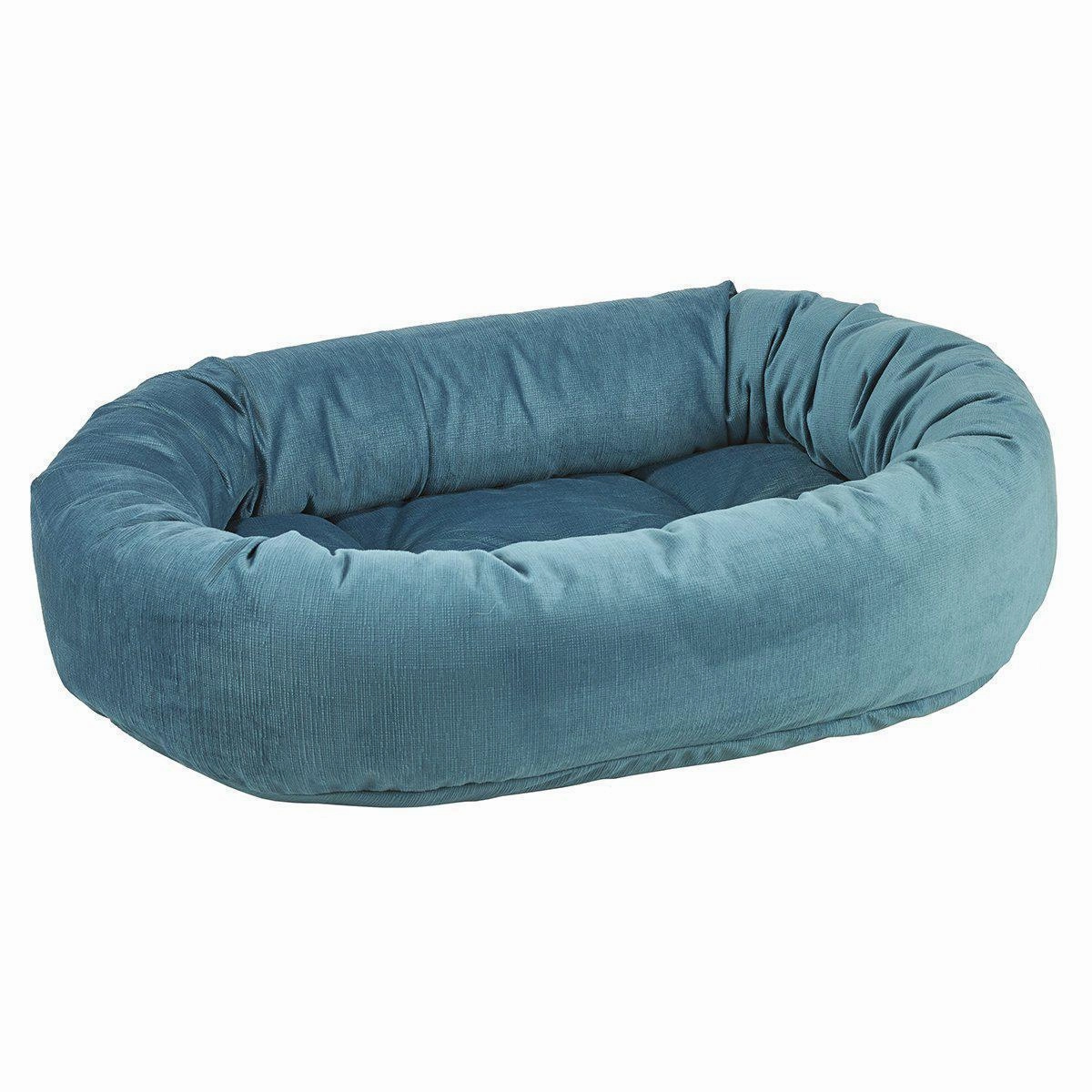 Teal Microvelvet Donut Dog Bed