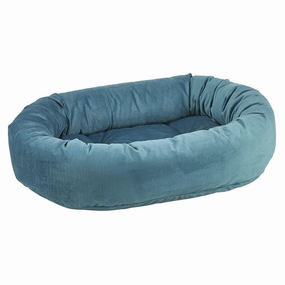 Teal Microvelvet Donut Dog Bed