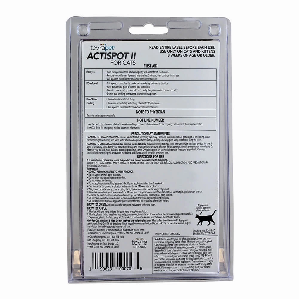 TevraPet Actispot II for Cats, 6 Month Supply