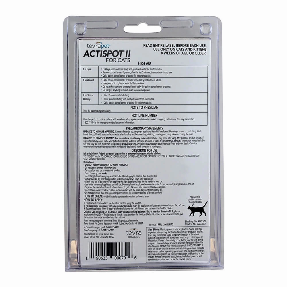 TevraPet Actispot II for Cats, 6 Month Supply