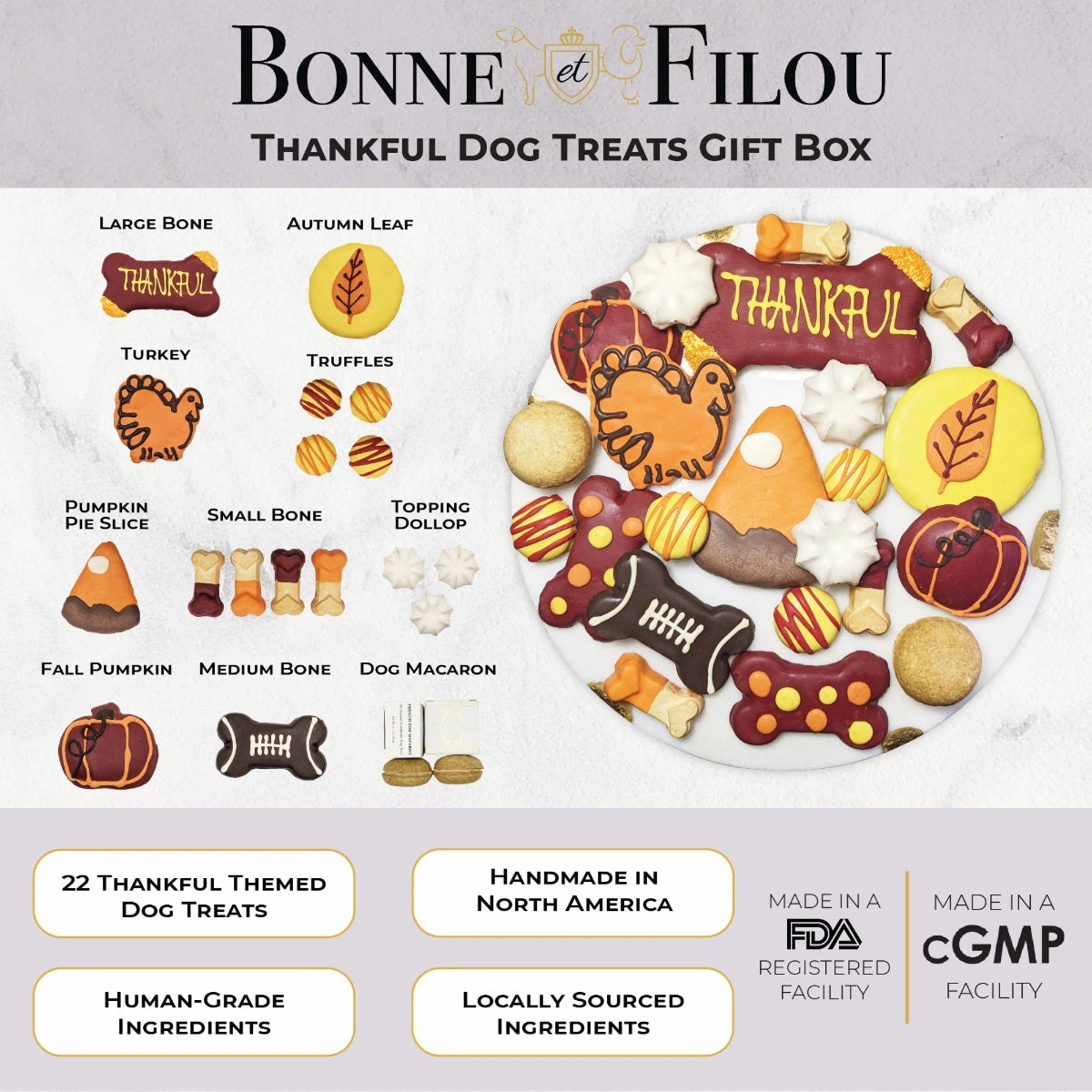 Thankful Dog Treats Gift Box
