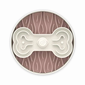 The Source-sage Club Dog Slow Feeder Puzzle Bowl Coral Pink