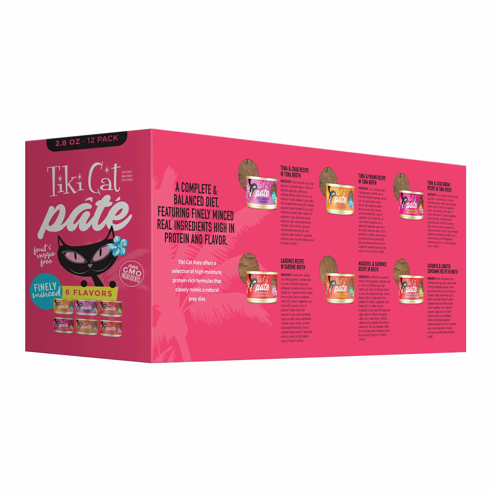 Tiki Cat Grill Pt Wet Cat Food, Variety Pack, 2.8 oz Cans, 12 ct
