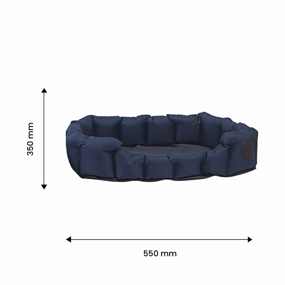 TopDog Premium Ribstock Pro Oval Lounger Bed (Navy) (Get a Toy Free)