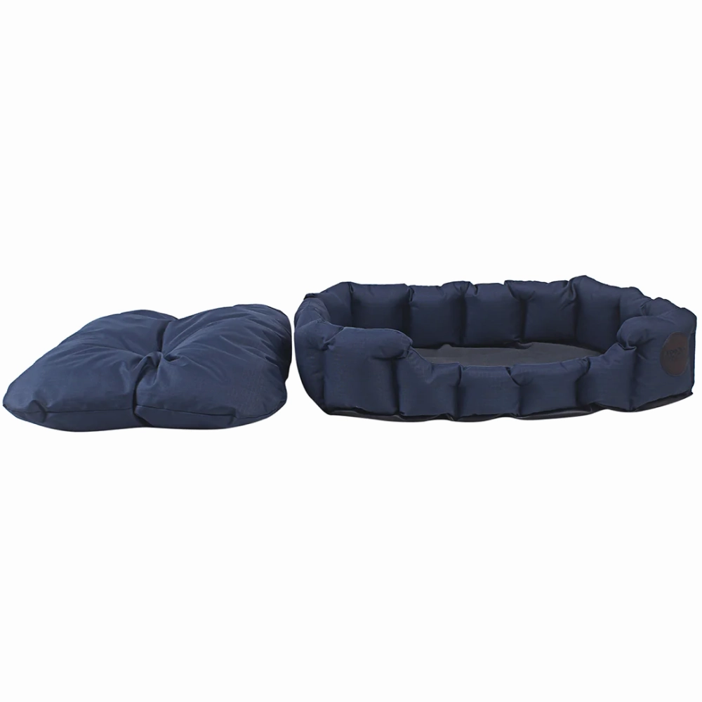 TopDog Premium Ribstock Pro Oval Lounger Bed (Navy) (Get a Toy Free)