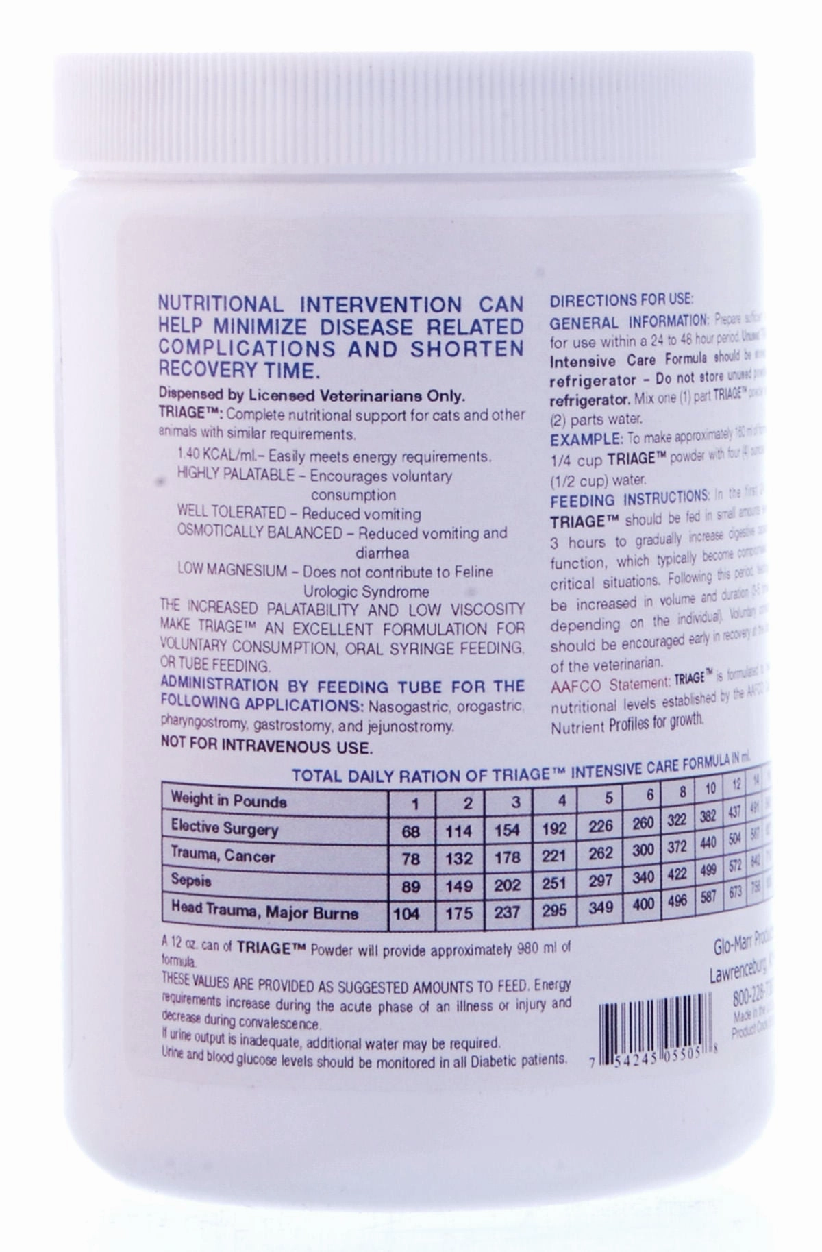 Triage Feline Intensive Care Formula
