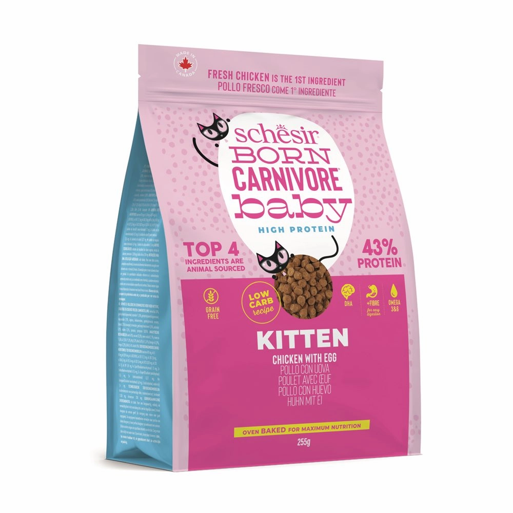 TRIAL SPECIAL 33% OFF: Schesir Born Carnivore Oven Baked Dry Cat Food 255g