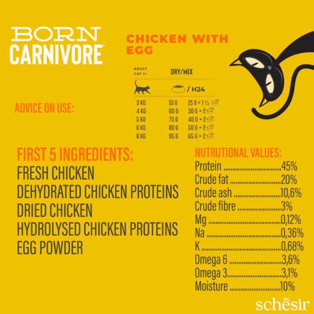 TRIAL SPECIAL 33% OFF: Schesir Born Carnivore Oven Baked Dry Cat Food 255g