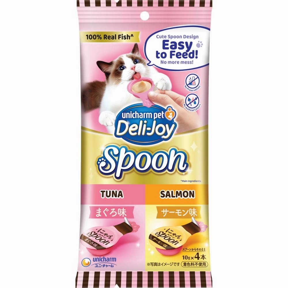 TRIAL SPECIAL 40% OFF (Exp Oct 25): Unicharm Deli-Joy Spoon Creamy Cat Treats 10g