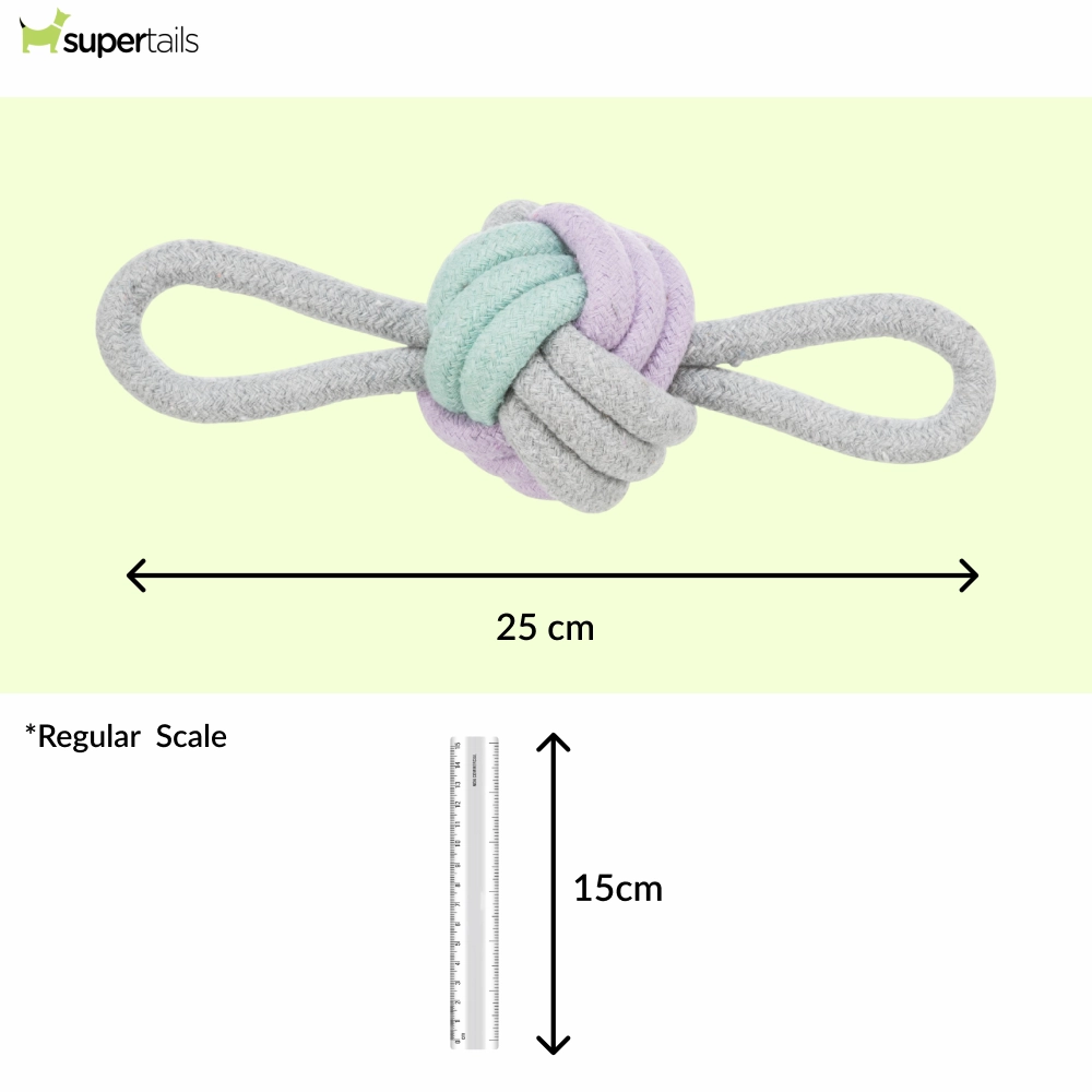 Trixie Junior Knotted Ball Rope Toy with Loops for Dogs
