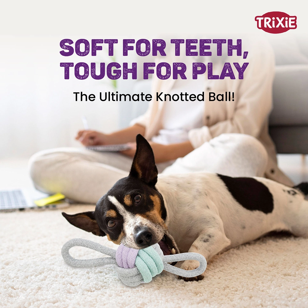 Trixie Junior Knotted Ball Rope Toy with Loops for Dogs