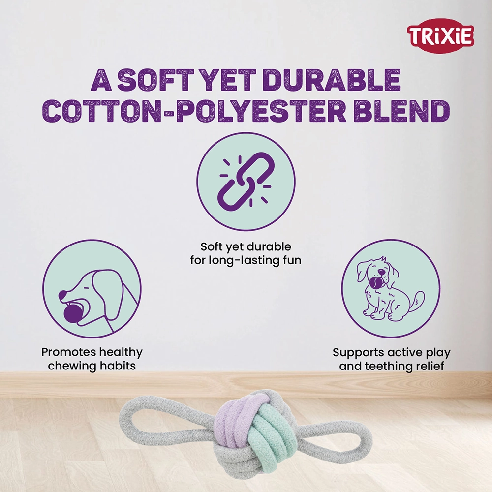 Trixie Junior Knotted Ball Rope Toy with Loops for Dogs