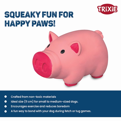 Trixie Pig Latex Intreactive chew Toy for Dogs (Blue)
