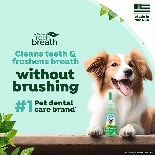 TropiClean Fresh Breath Oral Care Clean Teeth Gel for Dogs