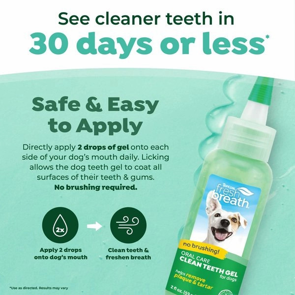 TropiClean Fresh Breath Oral Care Clean Teeth Gel for Dogs