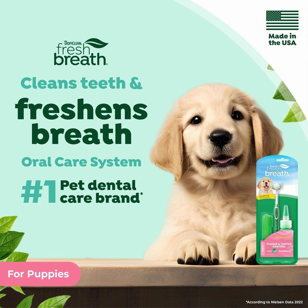 TropiClean Fresh Breath Oral Care Plaque & Tartar Defense Puppy Dental Kit