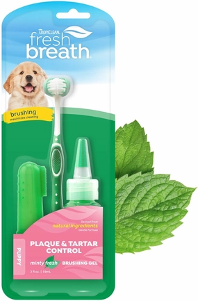 TropiClean Fresh Breath Oral Care Plaque & Tartar Defense Puppy Dental Kit