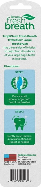 TropiClean Fresh Breath Tripleflex Plaque & Tartar Remover Large Dog Toothbrush