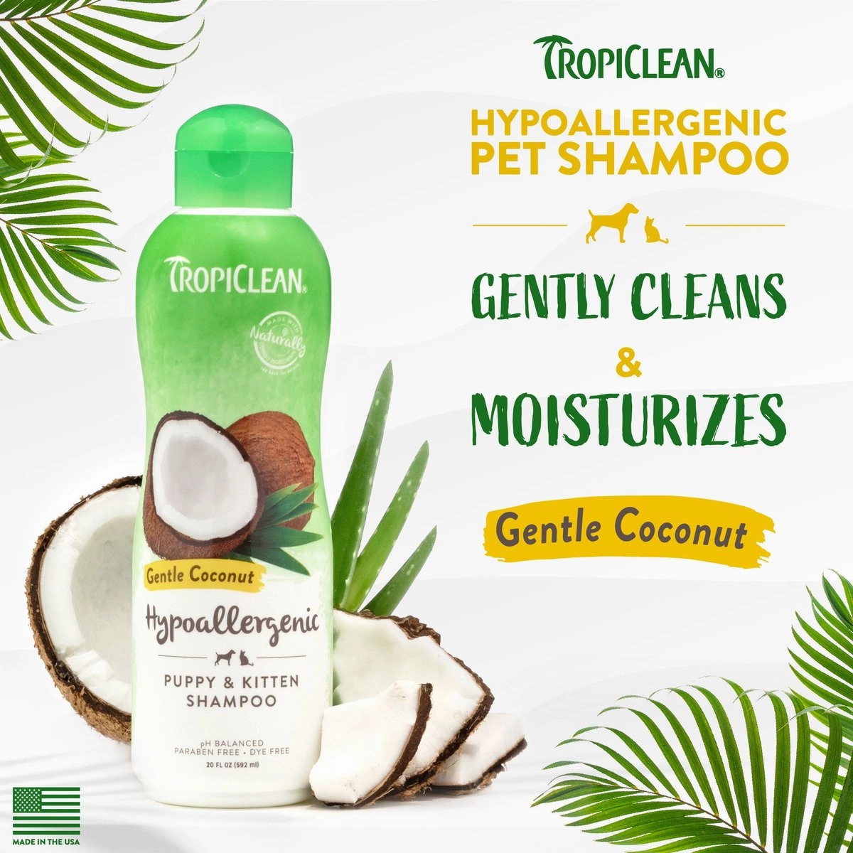 TropiClean Hypo-Allergenic Gentle Coconut Puppy & Kitten Shampoo