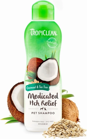TropiClean Medicated Itchy Skin Relief Oatmeal & Tea Tree Shampoo for Dogs