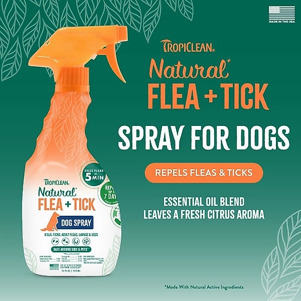 TropiClean Natural Flea & Tick Dog   Home Spray
