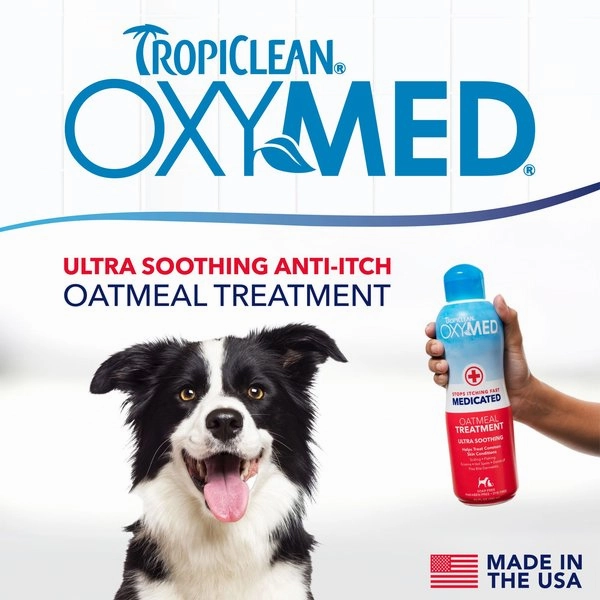TropiClean OxyMed Medicated Itch Relief Oatmeal Conditioner Treatment for Dogs