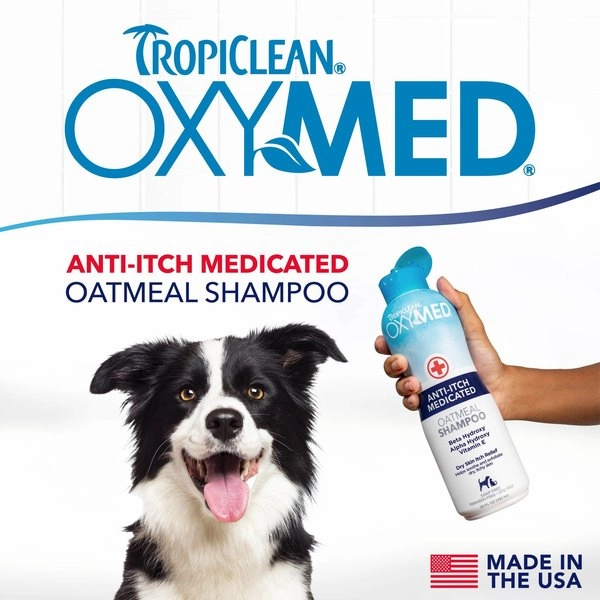 TropiClean OxyMed Medicated Itch Relief Oatmeal Shampoo for Dogs