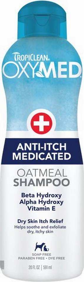 TropiClean OxyMed Medicated Itch Relief Oatmeal Shampoo for Dogs