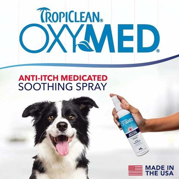 TropiClean OxyMed Medicated Itch Relief Soothing Spray for Dogs