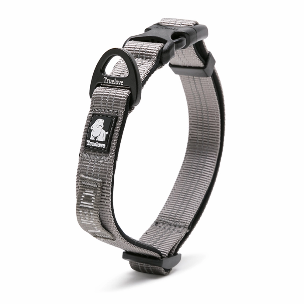 Truelove Classic Harness and Padded Collar for Dogs (Grey) - S