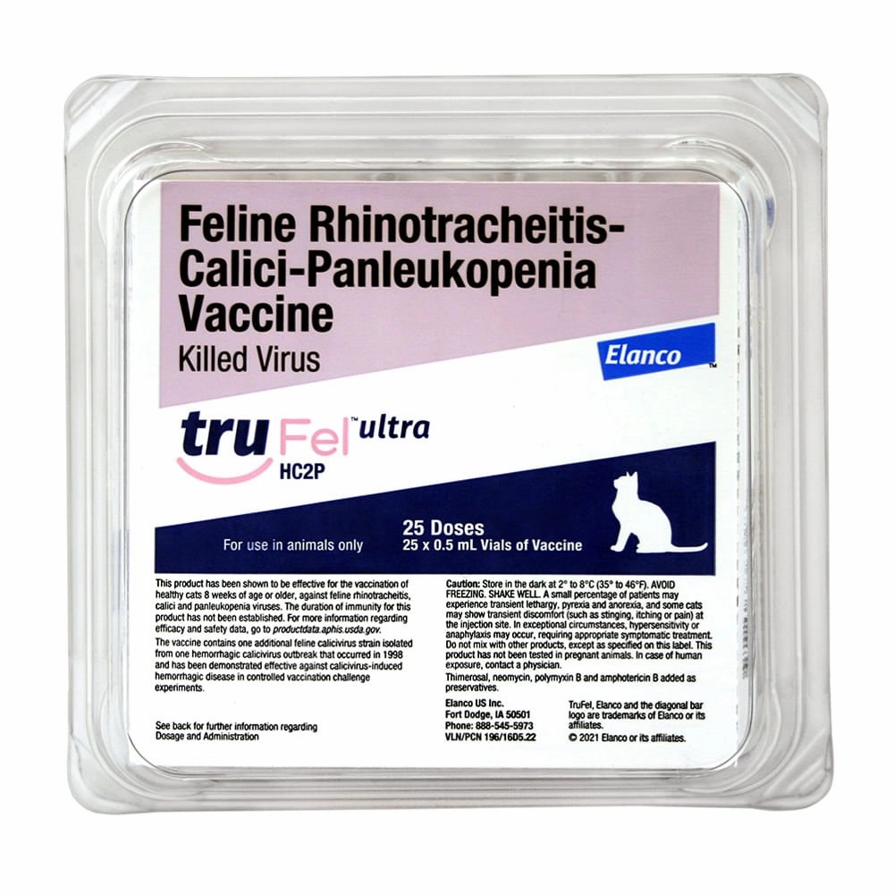 TruFel Ultra HC2P Cat Vaccine, 25 x 0.5 mL Vials