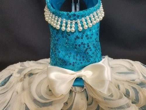 Turquoise Dog Harness Dress