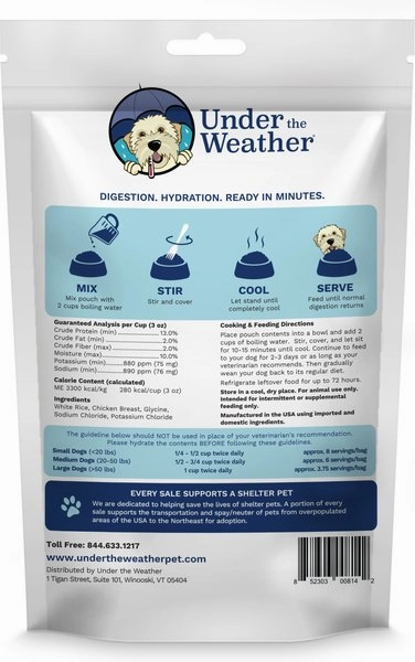 Under the Weather Chicken & Rice Freeze-Dried Bland Diet For Dogs