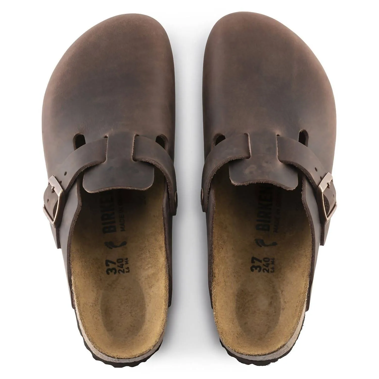 Sandale Boston Soft Footbed Unisexe - Étroite en Cuir Huilé Habana