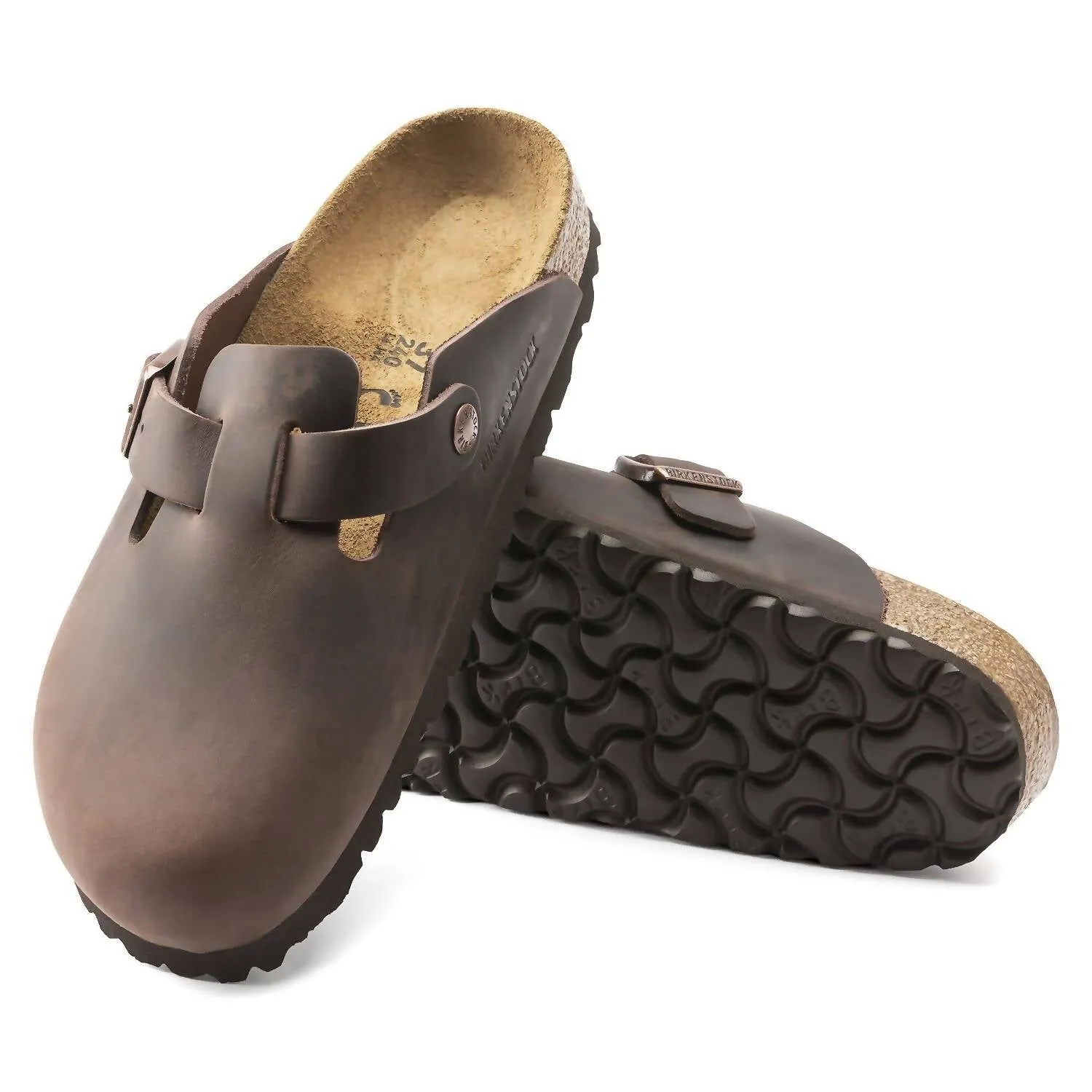 Sandale Boston Soft Footbed Unisexe - Étroite en Cuir Huilé Habana