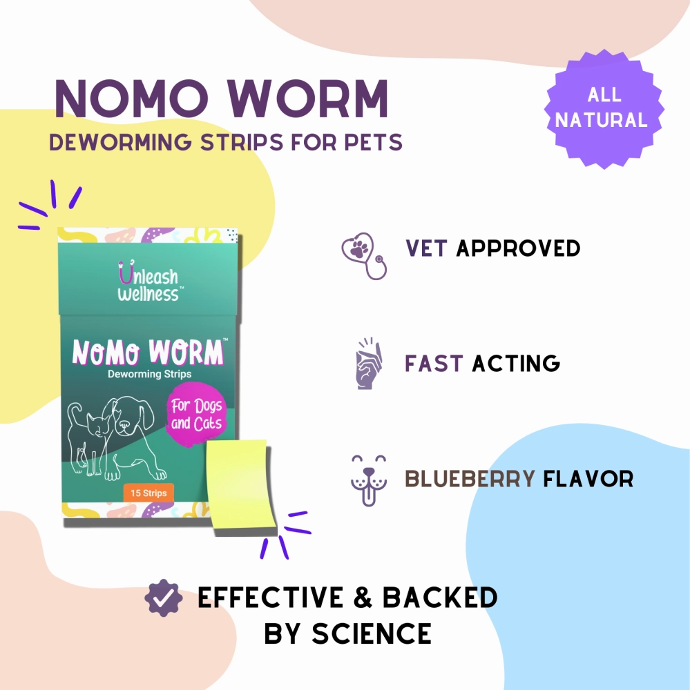 Unleash Wellness NoMo Worm Natural Deworming Strips for Dogs and Cats