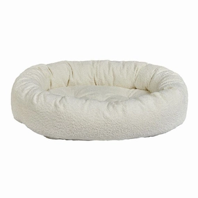 Vanilla Boucle Donut Dog Bed