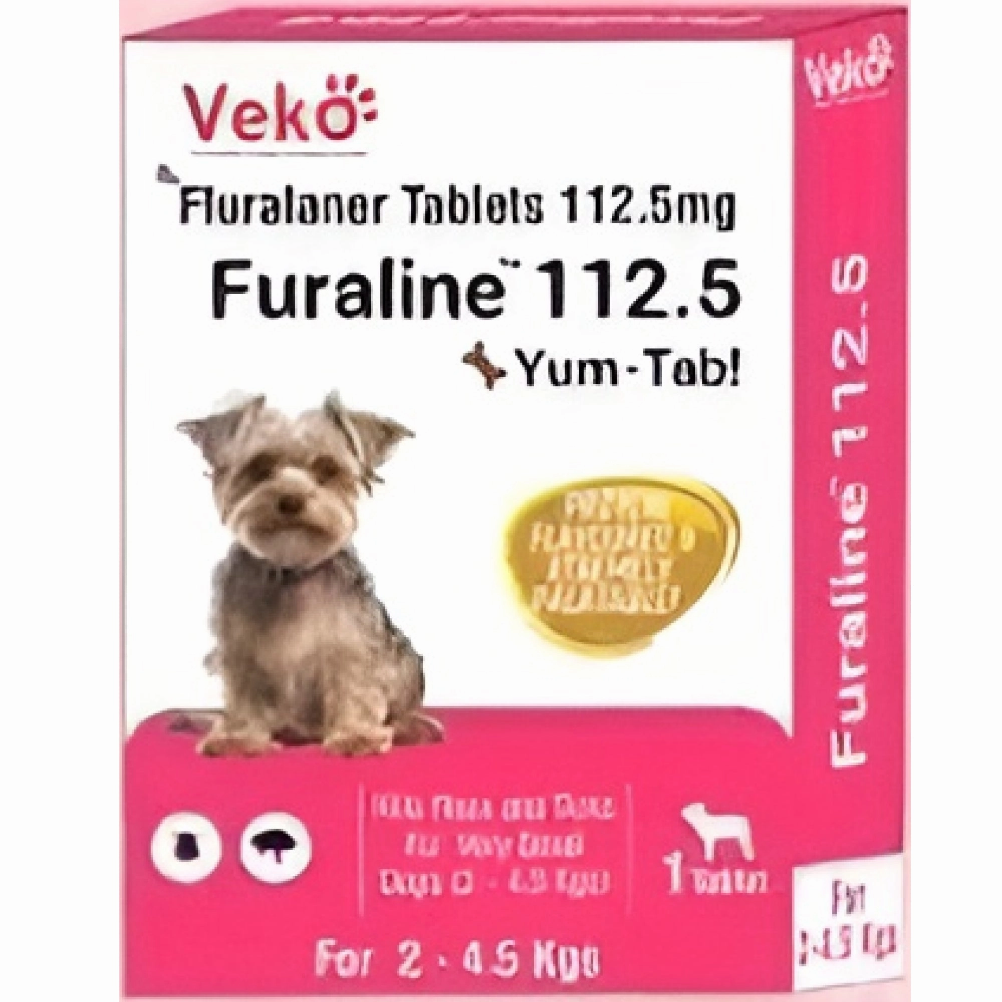 Veko Furaline Fluralaner 112.5 mg Chewable Tablets for very small Dogs (2-4.5 kg)