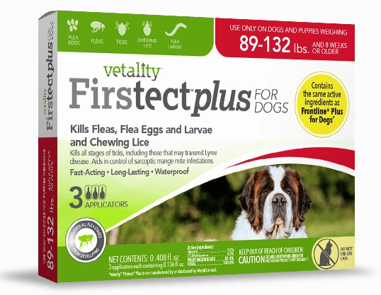 Vetality Firstect Plus Monthly Topical Flea and Tick Treatment for Extra Large Dogs