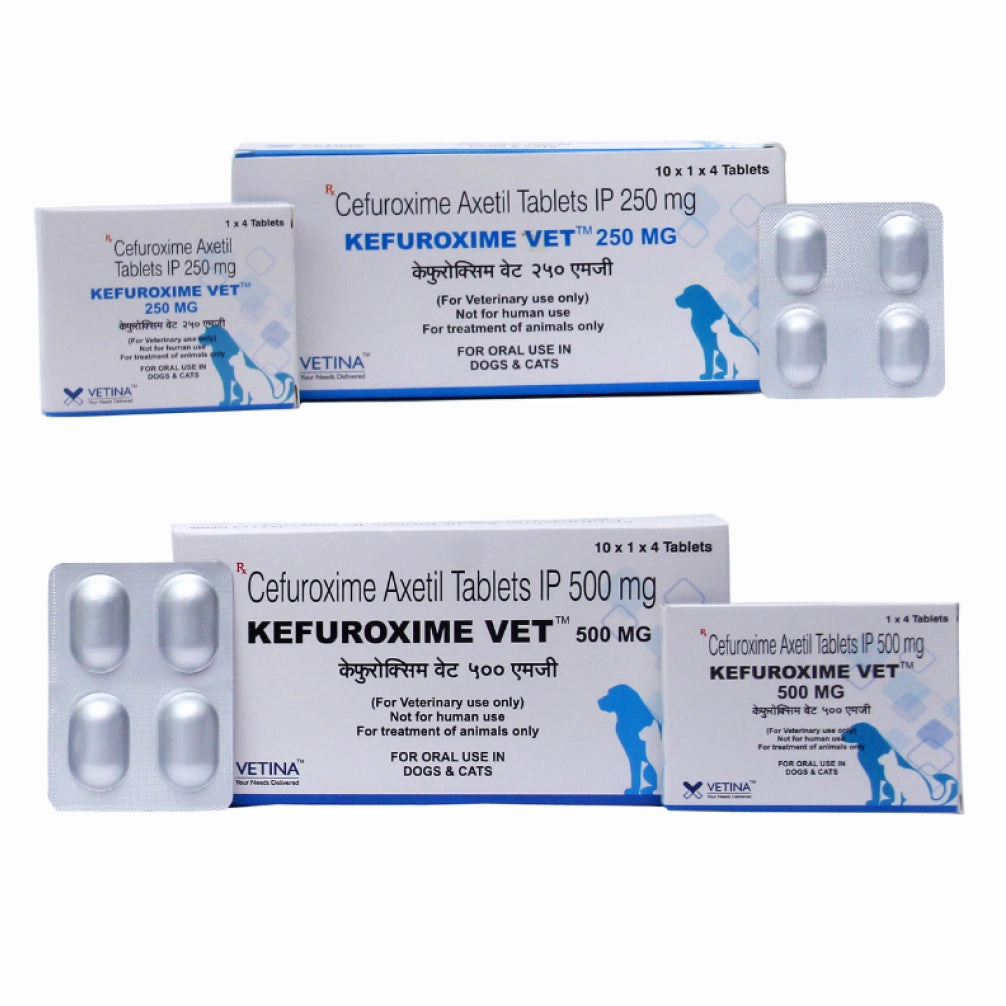 Vetina Kefuroxime Vet 250mg for Dogs and Cats (pack of 4 tablets)