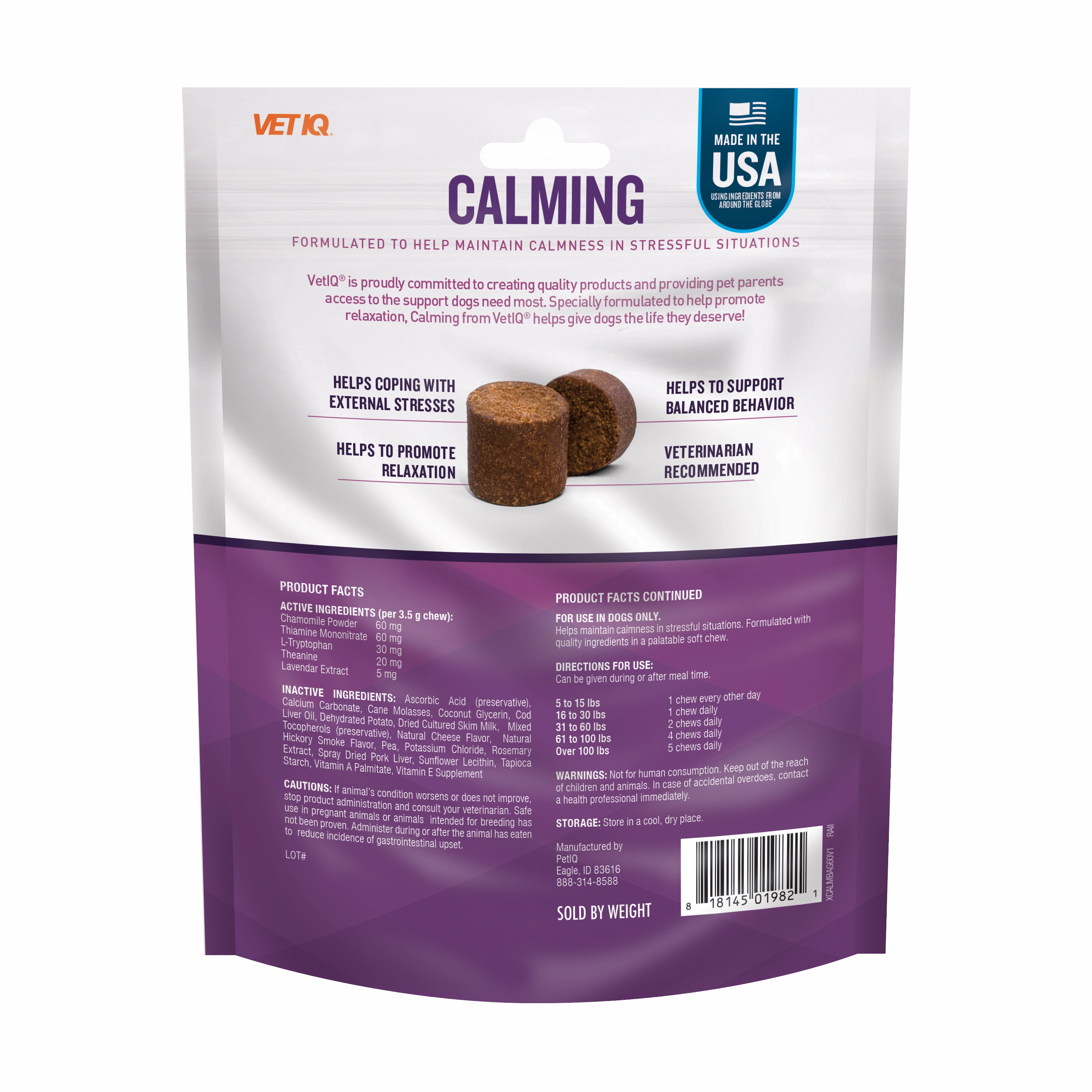 VetIQ Calming Dog Chew 60ct