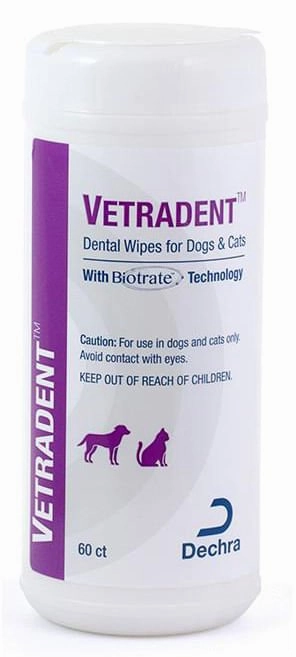 Vetradent Dental Wipes, 60 ct