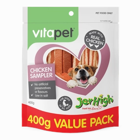 VitaPet JerHigh Chicken Sampler Variety Pack Dog Treat