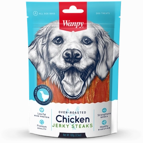 Wanpy Dog Oven-Roasted Chicken Jerky Steaks 100g