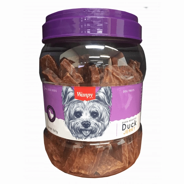Wanpy Dry Duck Jerky Jar Dog Treat