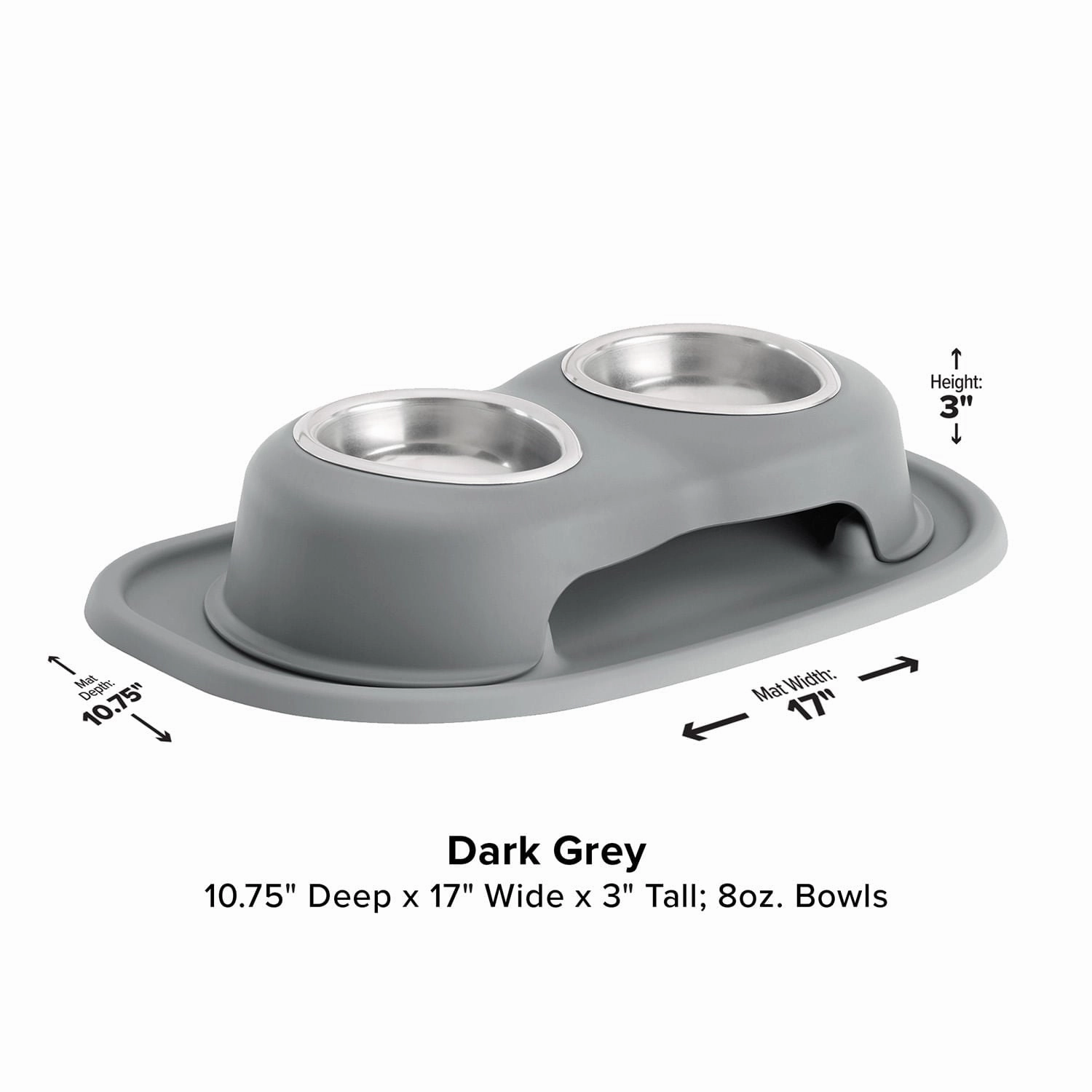 WeatherTech Double High Pet Feeding System, Stainless Steel
