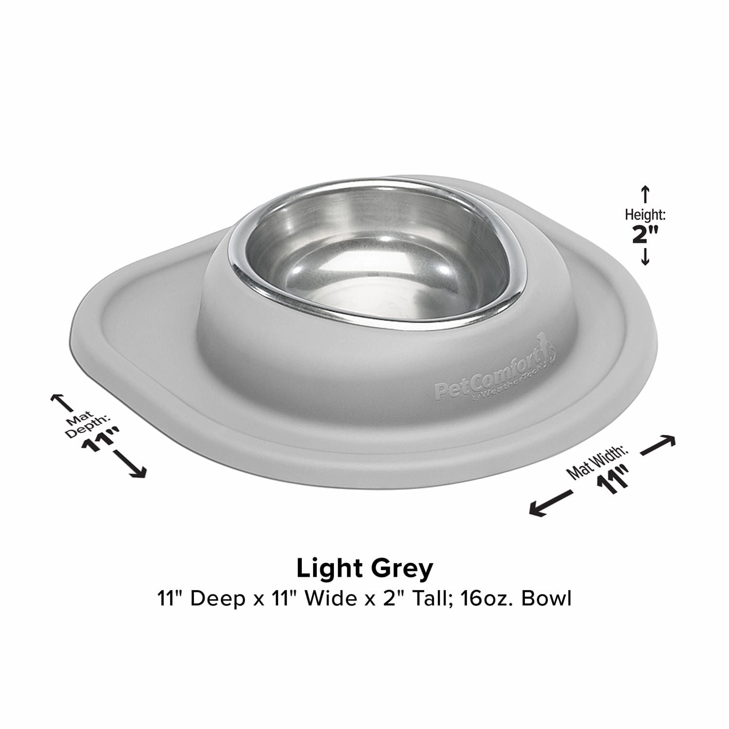 WeatherTech Single Low Pet Feeding System, Stainless Steel