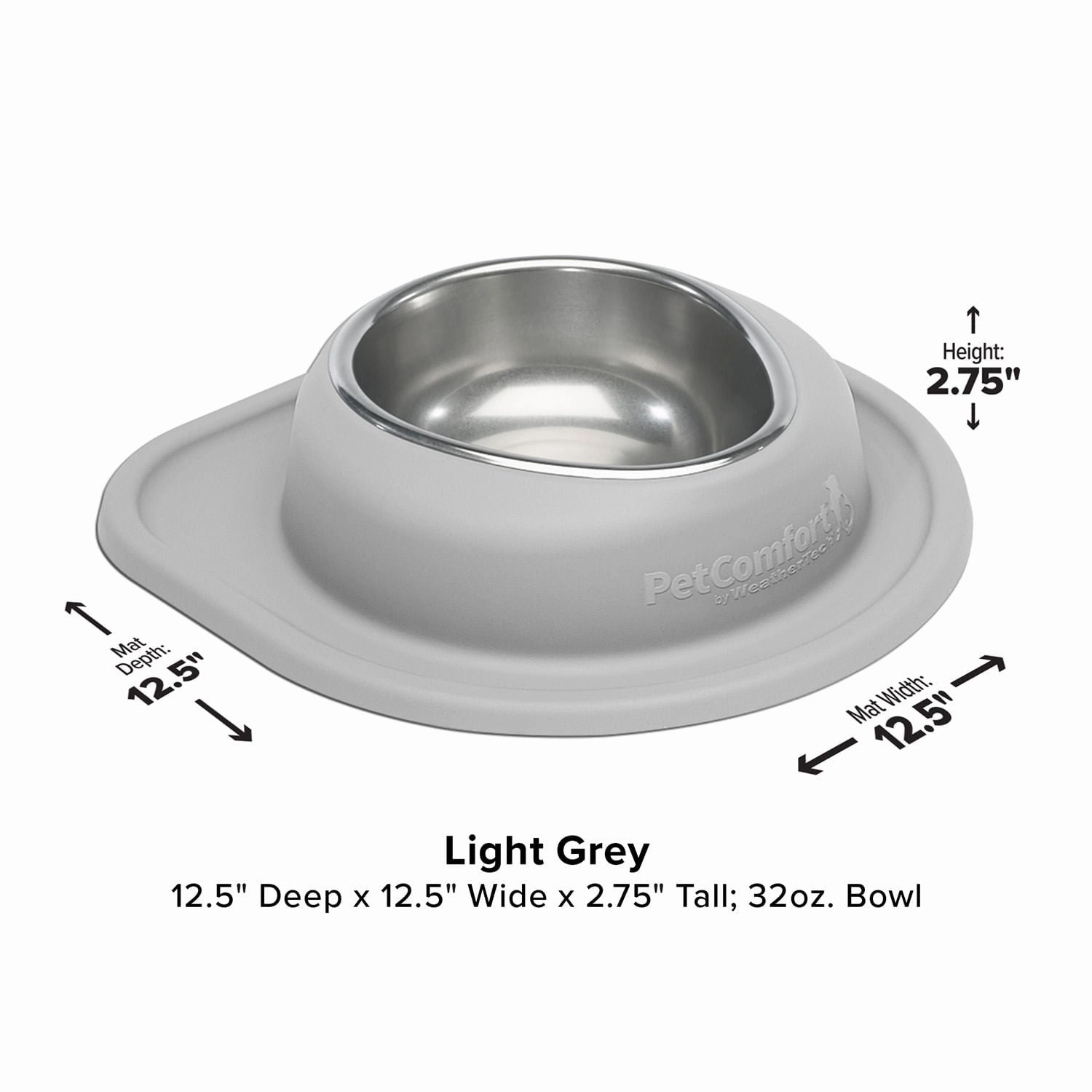 WeatherTech Single Low Pet Feeding System, Stainless Steel