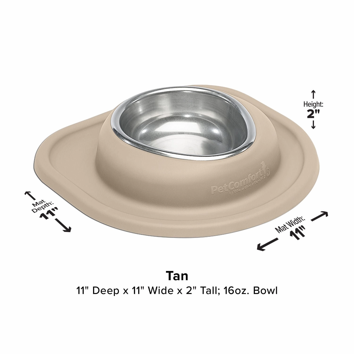 WeatherTech Single Low Pet Feeding System, Stainless Steel