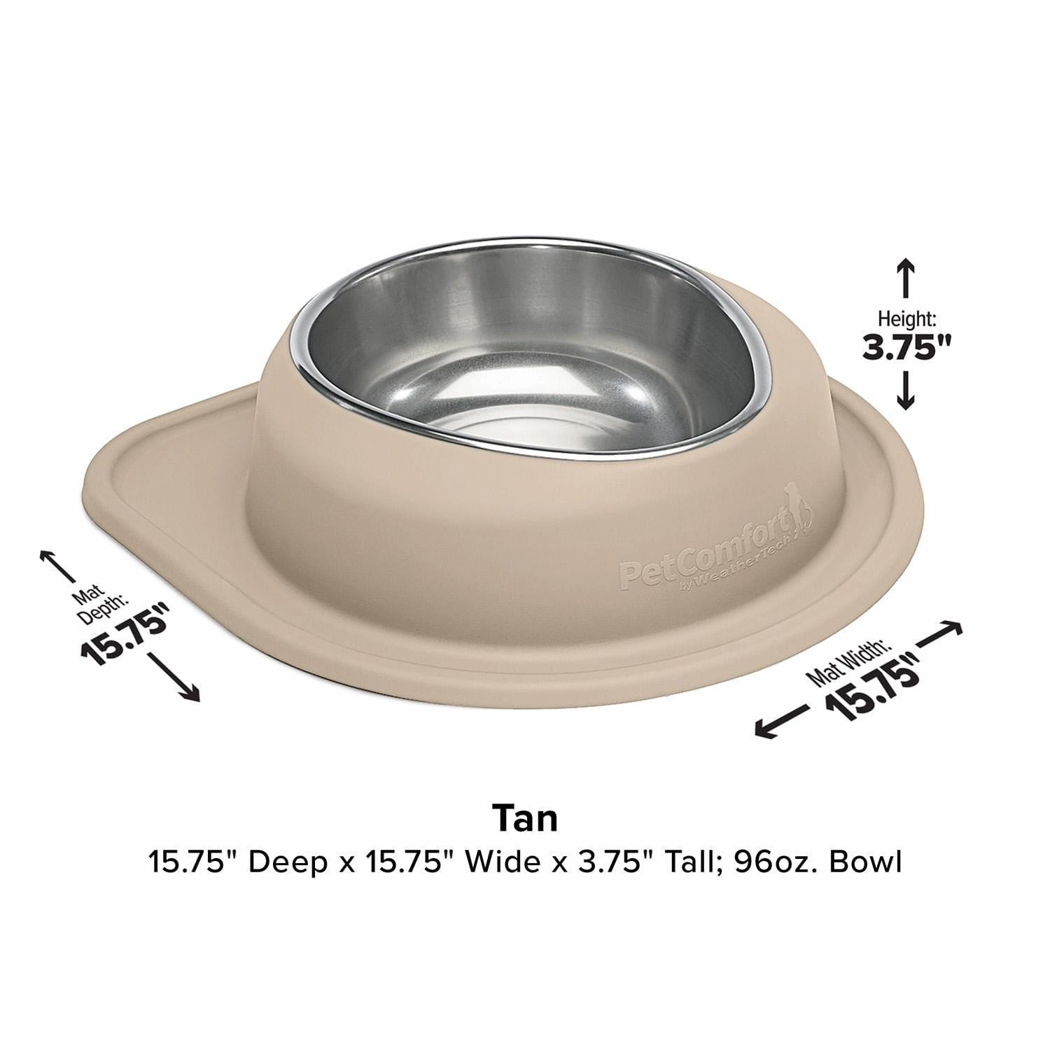 WeatherTech Single Low Pet Feeding System, Stainless Steel